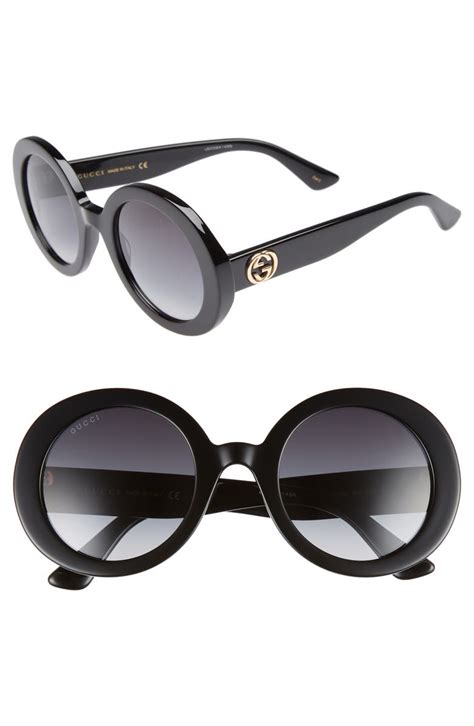 gucci 52mm stripe round sunglasses|Gucci women's oversize round sunglasses.